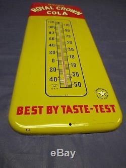 Vintage RC ROYAL CROWN COLA Thermometer Metal Soda Sign WOW! Super CleanLQQK