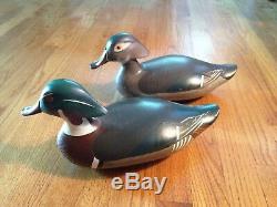 Vintage R. Madison Mitchell Decorative Decoy Wood Ducks Signed 1977