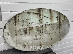 Vintage Railroad Station Oval Porcelain Metal Sign Caution Close Clearance
