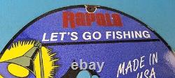 Vintage Rapala Fishing Lures Ad Sign Felix the Cat Porcelain Gas Pump Sign