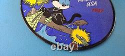 Vintage Rapala Fishing Lures Ad Sign Felix the Cat Porcelain Gas Pump Sign