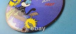 Vintage Rapala Fishing Lures Ad Sign Felix the Cat Porcelain Gas Pump Sign