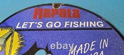 Vintage Rapala Fishing Lures Ad Sign Felix the Cat Porcelain Gas Pump Sign