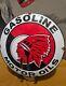 Vintage Rare 11 3/4 In Red Indian Gas & Oils Sign Heavy Die Cut Metal Porcelain