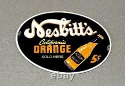 Vintage Rare 12 Nesbitt's Soda Porcelain Sign Car Gas Oil Truck