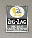Vintage Rare 14 Zig Zag Cigarette Porcelain Sign Car Gas Truck Gasoline