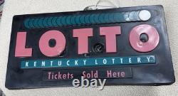 Vintage Rare 1980s Kentucky LOTTO Lighted Back Sign 24 x 12