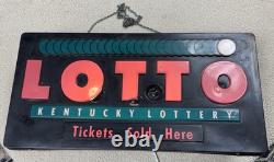 Vintage Rare 1980s Kentucky LOTTO Lighted Back Sign 24 x 12