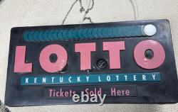 Vintage Rare 1980s Kentucky LOTTO Lighted Back Sign 24 x 12