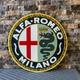 Vintage Rare Alfa Romeo Sign 1950's Alfa Romeo Milano Sign 19.7 (50cm)