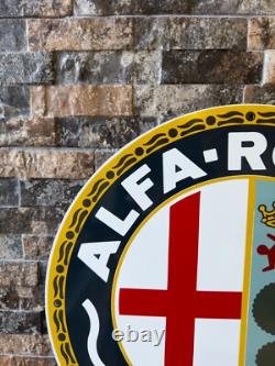 Vintage Rare Alfa Romeo Sign 1950's Alfa Romeo MILANO sign 19.7 (50cm)