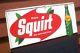 Vintage Rare Early Squirt Cola Metal Menu Board Sign With Glass Bottle Graphic