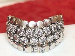 Vintage Rare Estate 14k Gold Genuine Diamond Ring Designer Signed Sonia B. Flex