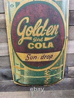 Vintage Rare Golden Girl Cola Sun-Drop Sign 59 x 16