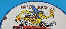 Vintage Rat Fink Porcelain 12 Gas Wild Child Ed Roth Hot Rod Service Pump Sign
