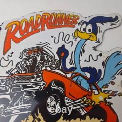 Vintage Rat Fink Porcelain Sign Plymouth Road Runner Hot Rod Gas Pump Sign