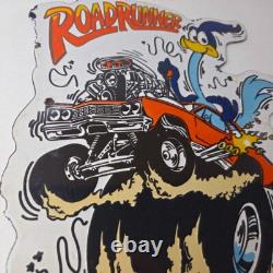 Vintage Rat Fink Porcelain Sign Plymouth Road Runner Hot Rod Gas Pump Sign
