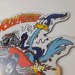 Vintage Rat Fink Porcelain Sign Plymouth Road Runner Hot Rod Gas Pump Sign