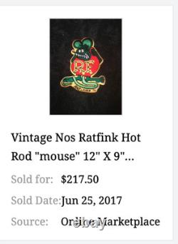 Vintage Ratfink Die-cut Rat 12 Baked Metal Gasoline & Oil Ed Roth Fink Sign