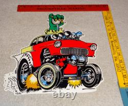 Vintage Ratfink Drives 1950 Stick Chevrolet 12 Metal Gasoline Oil Rat Fink Sign