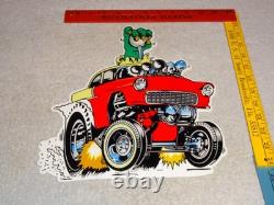 Vintage Ratfink Drives 1950 Stick Chevrolet 12 Metal Gasoline Oil Rat Fink Sign