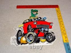 Vintage Ratfink Drives 1950 Stick Chevrolet 12 Metal Gasoline Oil Rat Fink Sign