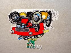 Vintage Ratfink Drives 1950 Stick Chevrolet 12 Metal Gasoline Oil Rat Fink Sign