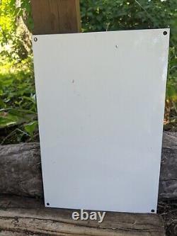 Vintage Red Crown Gasoline & Polarine Porcelain Gas Station Sign 12 X 8