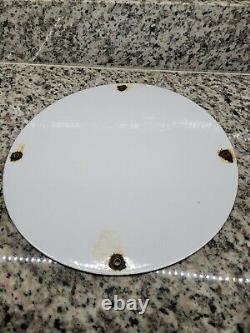 Vintage Red Hat Porcelain Sign Royal 400 Fuel Gas Station Pump Plate Service12