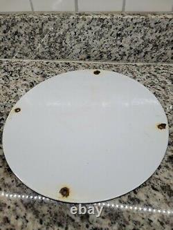 Vintage Red Hat Porcelain Sign Royal 400 Fuel Gas Station Pump Plate Service12