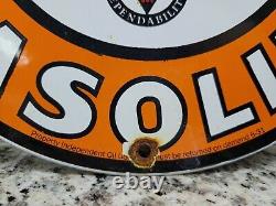 Vintage Red Hat Porcelain Sign Royal 400 Fuel Gas Station Pump Plate Service12