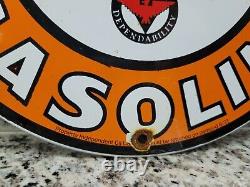 Vintage Red Hat Porcelain Sign Royal 400 Fuel Gas Station Pump Plate Service12