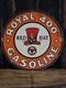 Vintage Red Hat Royal 400 Gasoline Porcelain Gas Pump Sign Oil 12