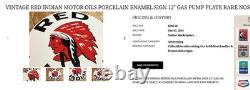 Vintage Red Indian Mccoll Frontenac 11 3/4 Porcelain Metal Canada, Gas Oil Sign