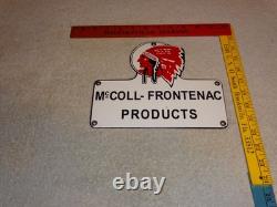 Vintage Red Indian Mccoll-frontenac Products Porcelain Metal Gasoline & Oil Sign