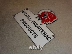 Vintage Red Indian Mccoll-frontenac Products Porcelain Metal Gasoline & Oil Sign