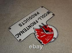 Vintage Red Indian Mccoll-frontenac Products Porcelain Metal Gasoline & Oil Sign