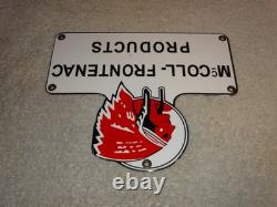 Vintage Red Indian Mccoll-frontenac Products Porcelain Metal Gasoline & Oil Sign