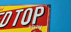 Vintage Red Top Beer Porcelain Drink Ale Brewery Service General Store Sign