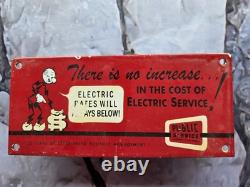 Vintage Reddy Electric Oklahoma Electric Porcelain Enamel Sign 10. X 4.5