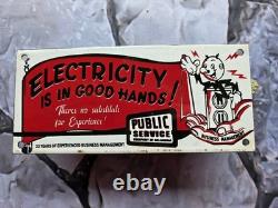 Vintage Reddy Electric Oklahoma Electric Porcelain Enamel Sign 10. X 4.5