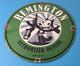 Vintage Remington Firearms Sign Felix The Cat Dealer Gas Pump Porcelain Sign