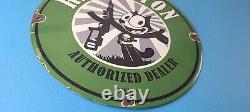 Vintage Remington Firearms Sign Felix the Cat Dealer Gas Pump Porcelain Sign