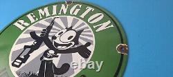 Vintage Remington Firearms Sign Felix the Cat Dealer Gas Pump Porcelain Sign