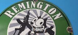 Vintage Remington Firearms Sign Felix the Cat Dealer Gas Pump Porcelain Sign