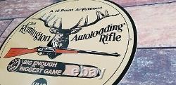 Vintage Remington Porcelain Rifle & Ammo 12 Point Buck Deer Service Sales Sign