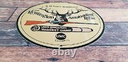 Vintage Remington Porcelain Rifle & Ammo 12 Point Buck Deer Service Sales Sign