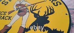 Vintage Remington Porcelain Size Matters Deer Hunting Service Pump Plate Sign