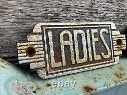 Vintage Restroom Signs Art Deco Cast Iron Mens Ladies Bar Bathroom Oil Gas Club