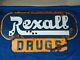 Vintage Rexall Drugs Porcelain Neon Sign Rare Size No Reserve